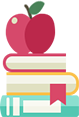 Books and apple icon